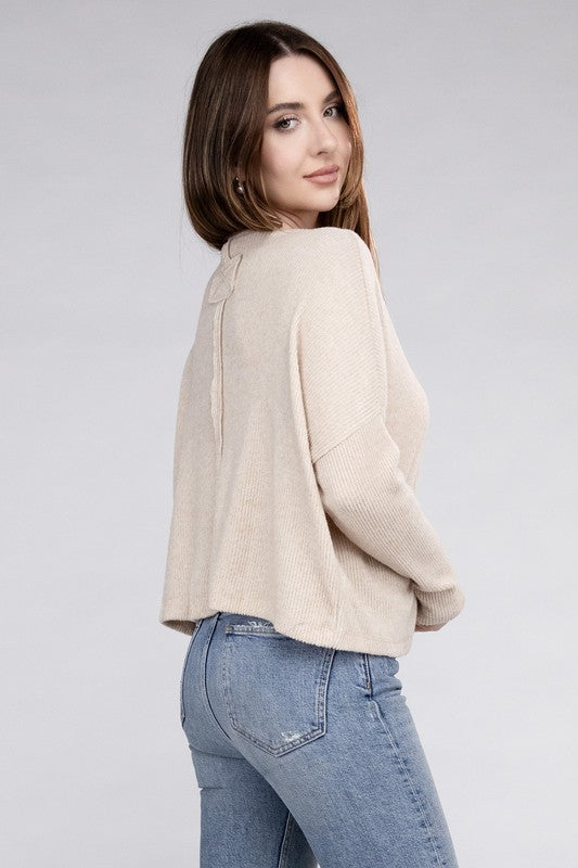Ribbed Dolman Long Sleeve Sweater - In Style Chics Boutique LLC