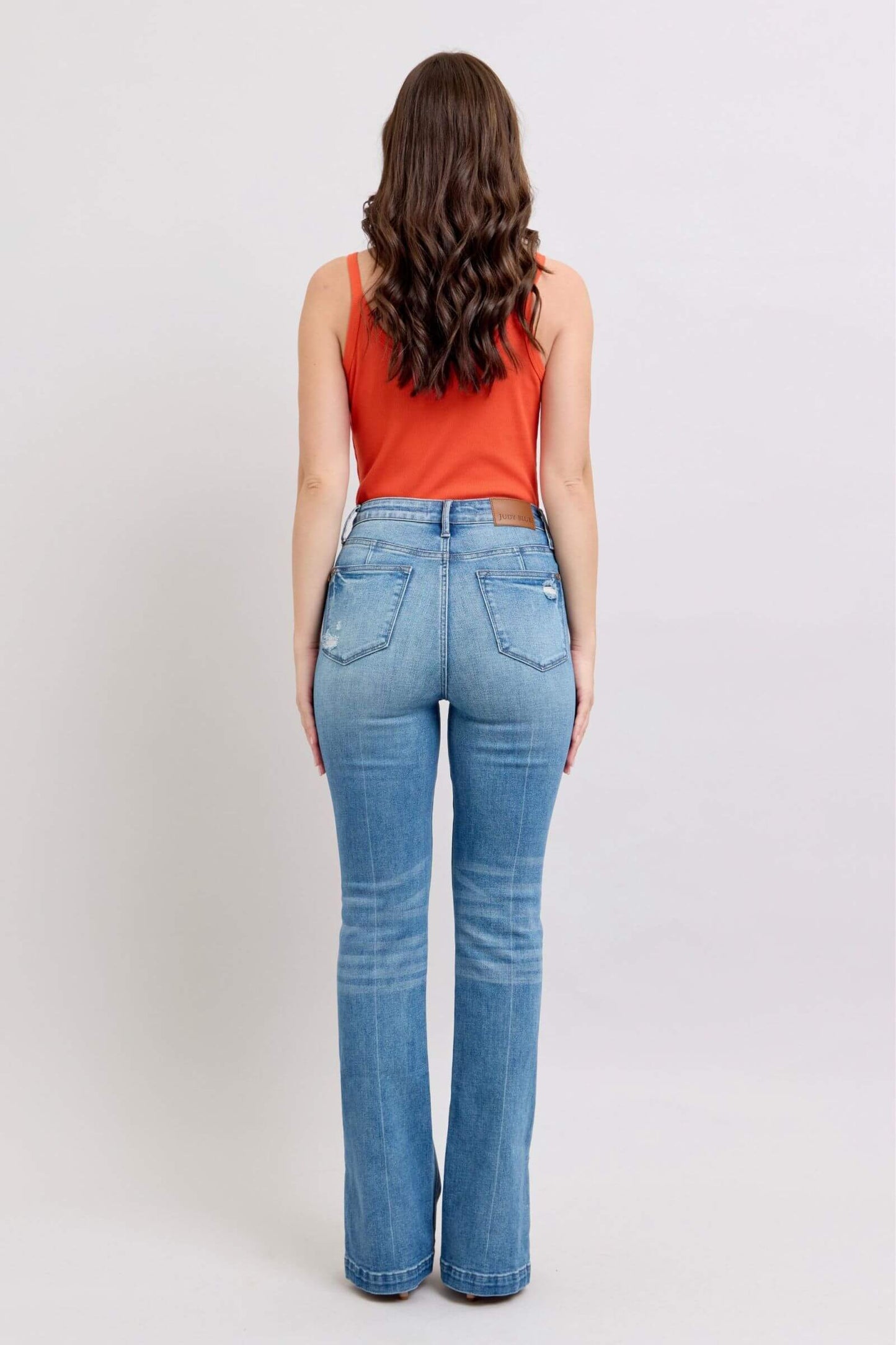 High Waist Tummy Control Vintage Wash Side Slit Slim Boot Jeans - In Style Chics Boutique Online Clothing Women's Juniors Plus Size Apparel
