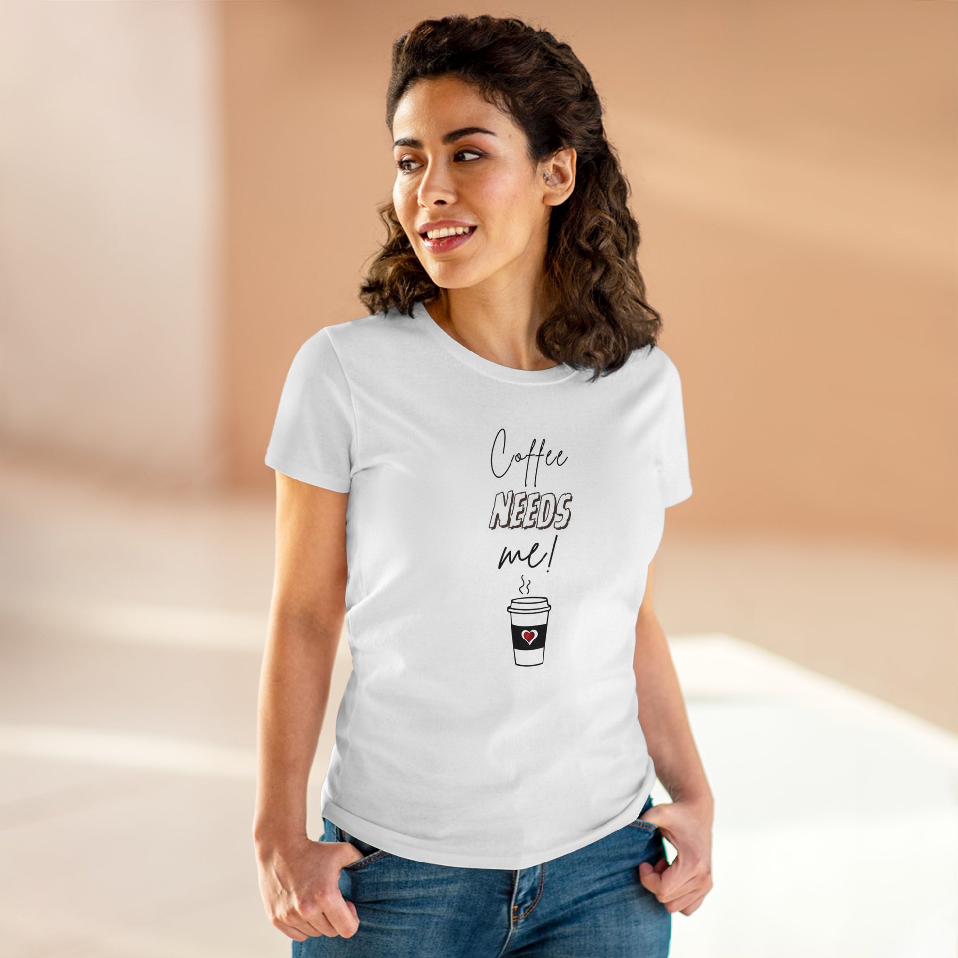 Women's Midweight Cotton Graphic Tee - Coffee NEEDS me! - In Style Chics Boutique LLC