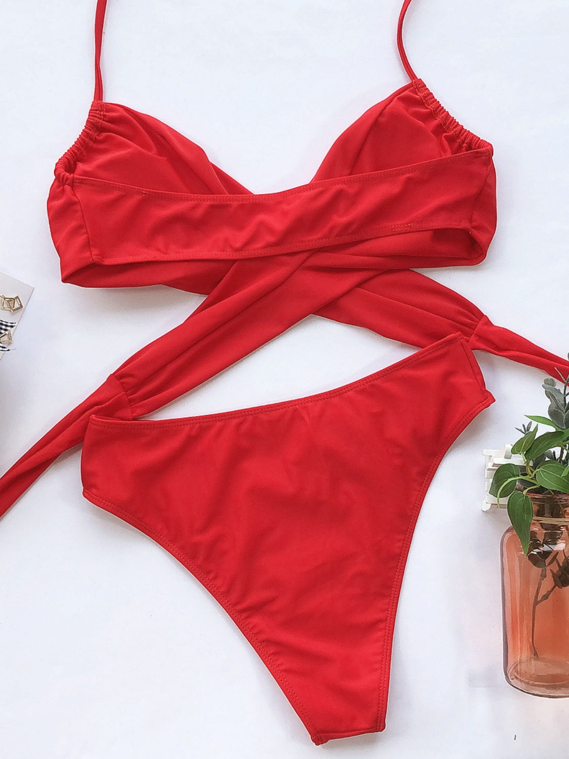 Halter Neck Two-Piece Bikini Set Also in Black! - In Style Chics Boutique LLC