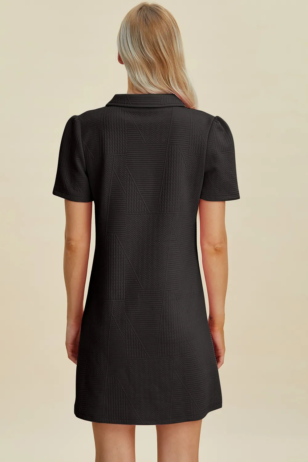 Textured Short Sleeve Dress - In Style Chics Boutique Women's Juniors Plus Size Clothes