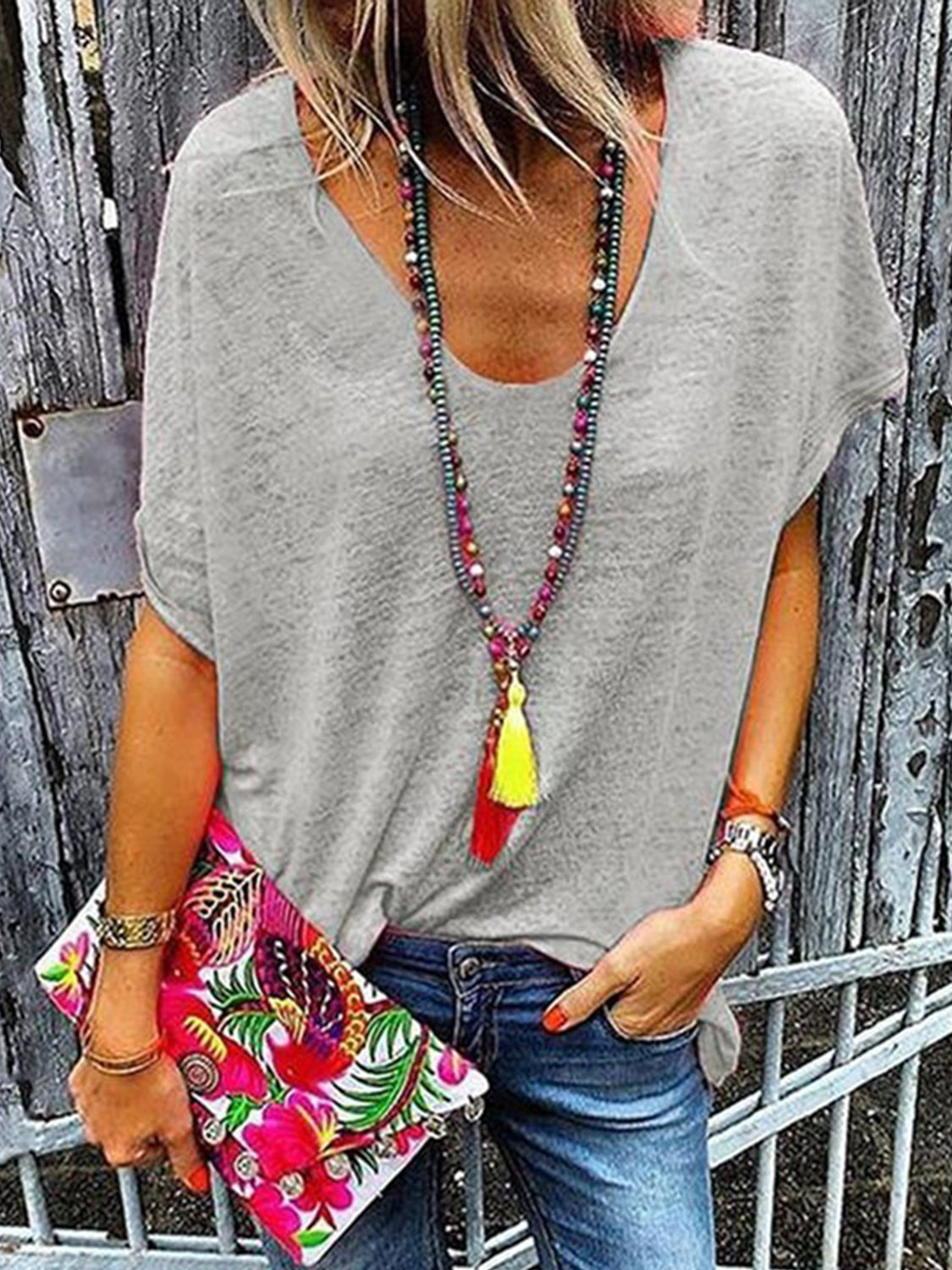 Full Size Scoop Neck Short Sleeve T-Shirt be- More Colors! - In Style Chics Boutique LLC