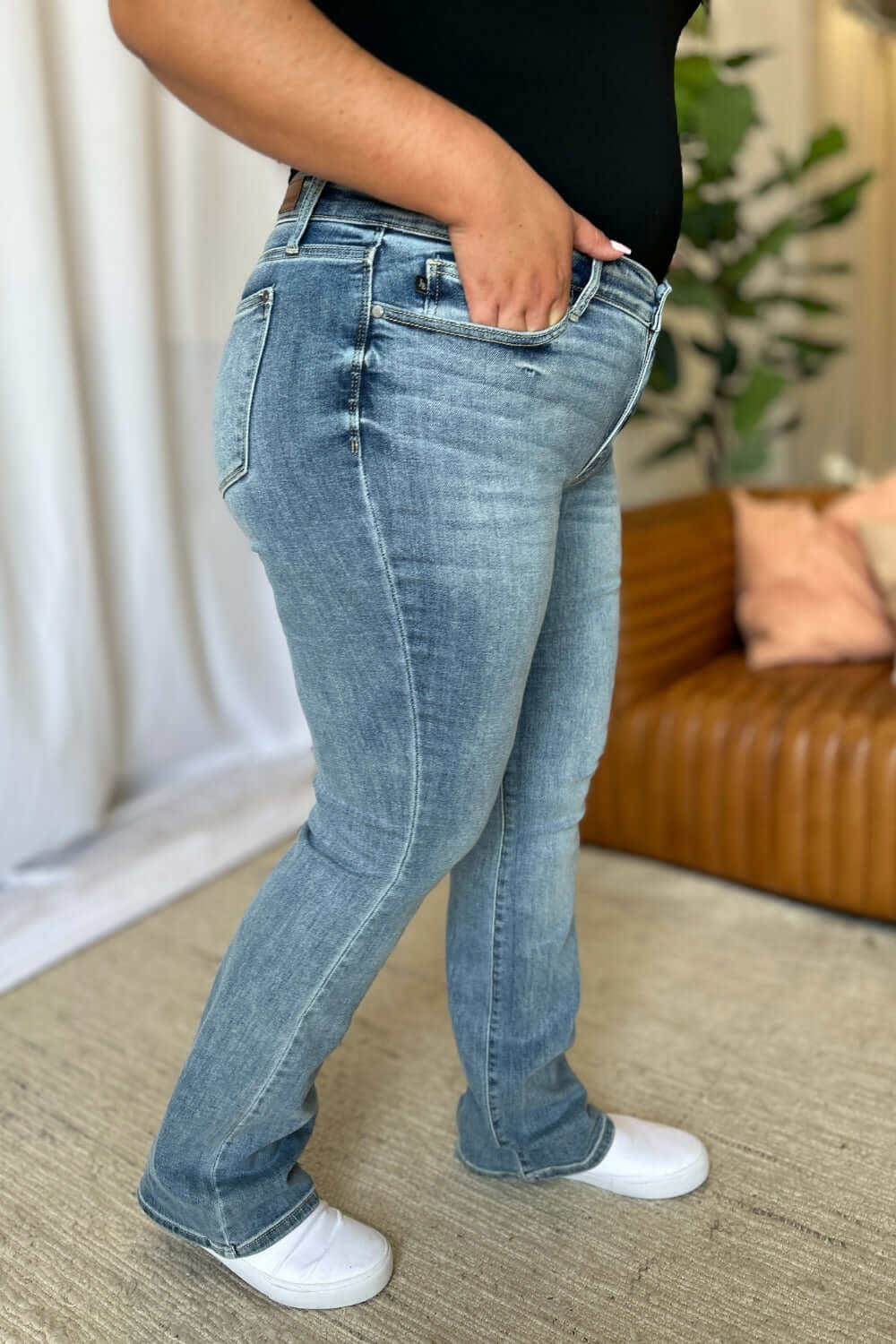 Judy Blue Medium Rise Bootcut Jeans - No Distressing - In Style Chics Boutique Women's Juniors Plus Size Apparel Online