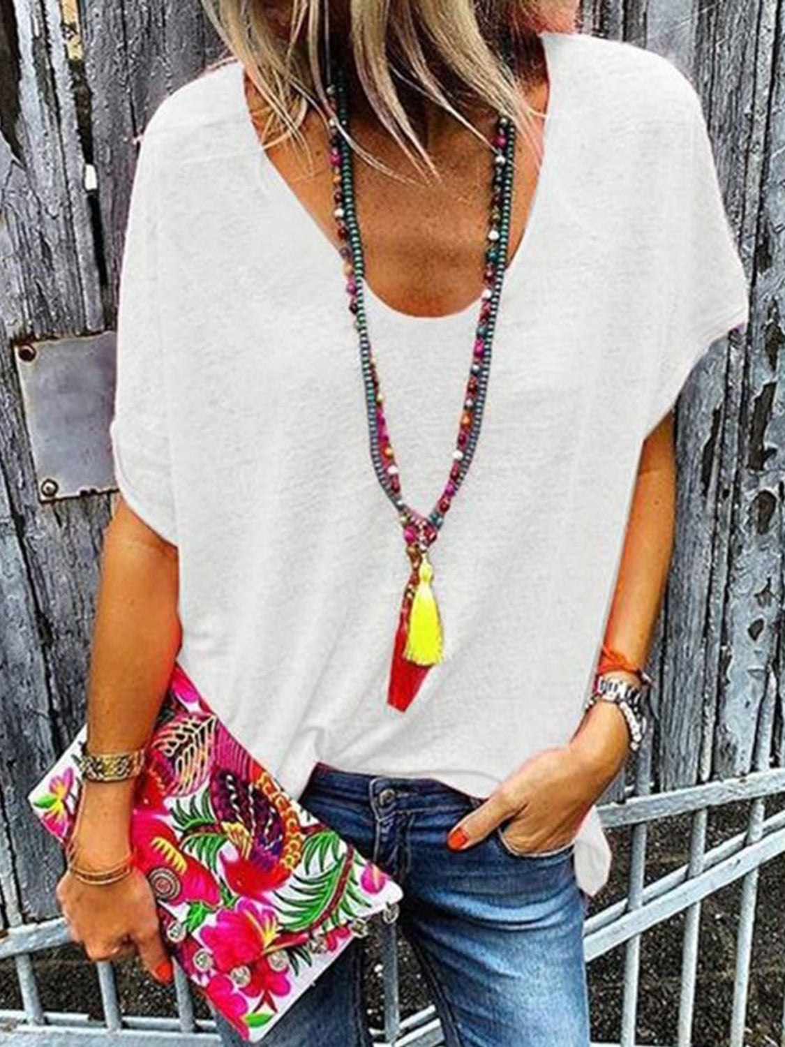 Full Size Scoop Neck Short Sleeve T-Shirt be- More Colors! - In Style Chics Boutique LLC