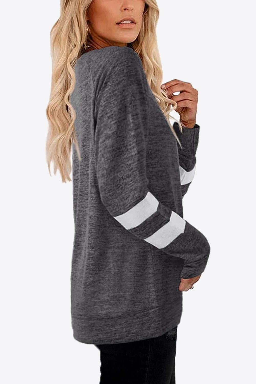 Striped Contrast Raglan Sleeve Top - In Style Chics Boutique LLC