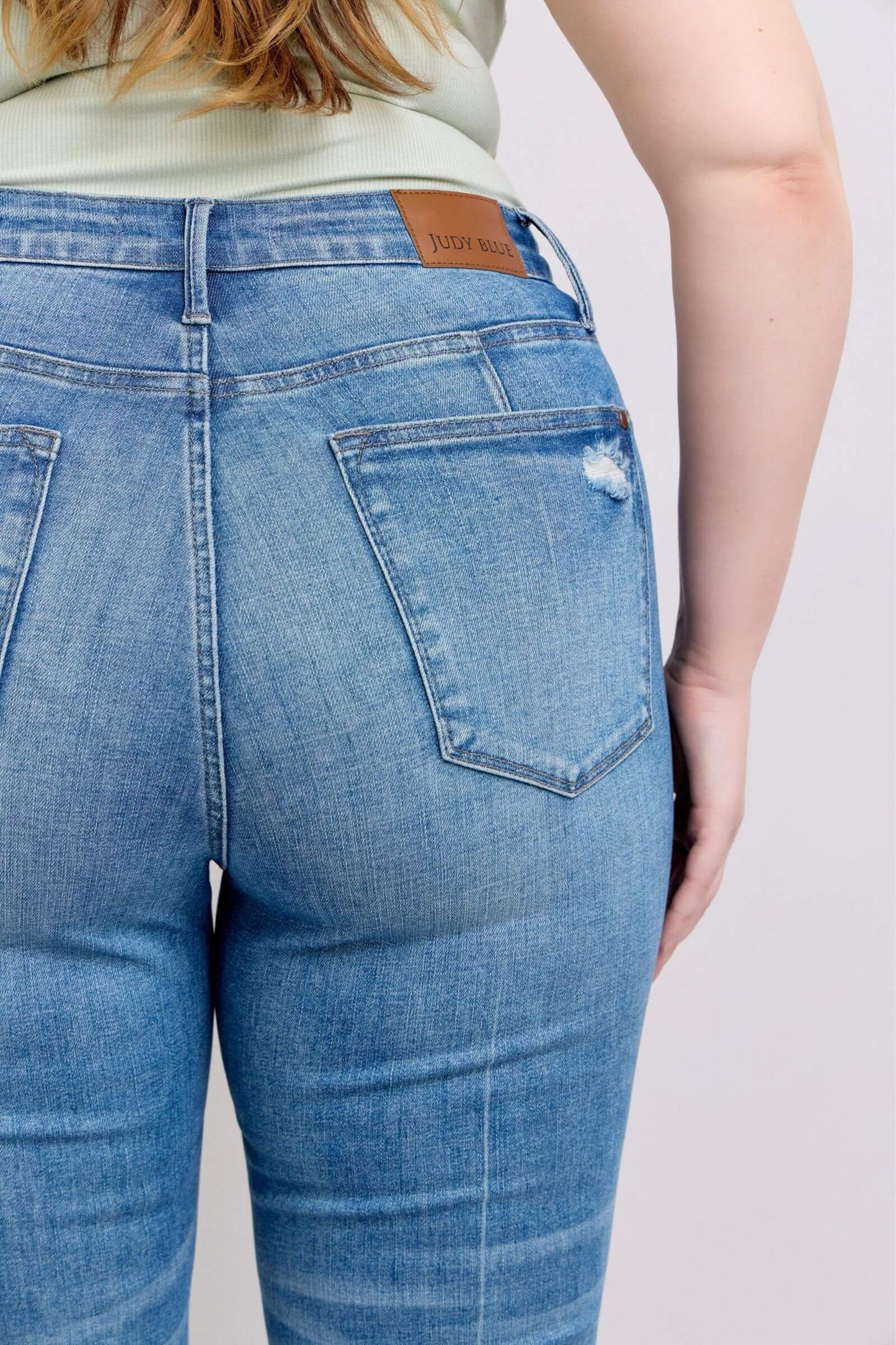 High Waist Tummy Control Vintage Wash Side Slit Slim Boot Jeans - In Style Chics Boutique Online Clothing Women's Juniors Plus Size Apparel