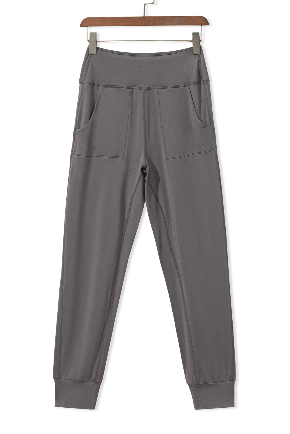 Black Exposed Seam High Waist Pocketed Joggers - In Style Chics Boutique LLC
