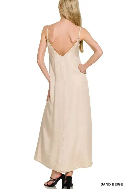 Tencel Mineral Washed Maxi Dress - Summer Clothes Women Juniors - In Style Chics Boutique Online Apparel