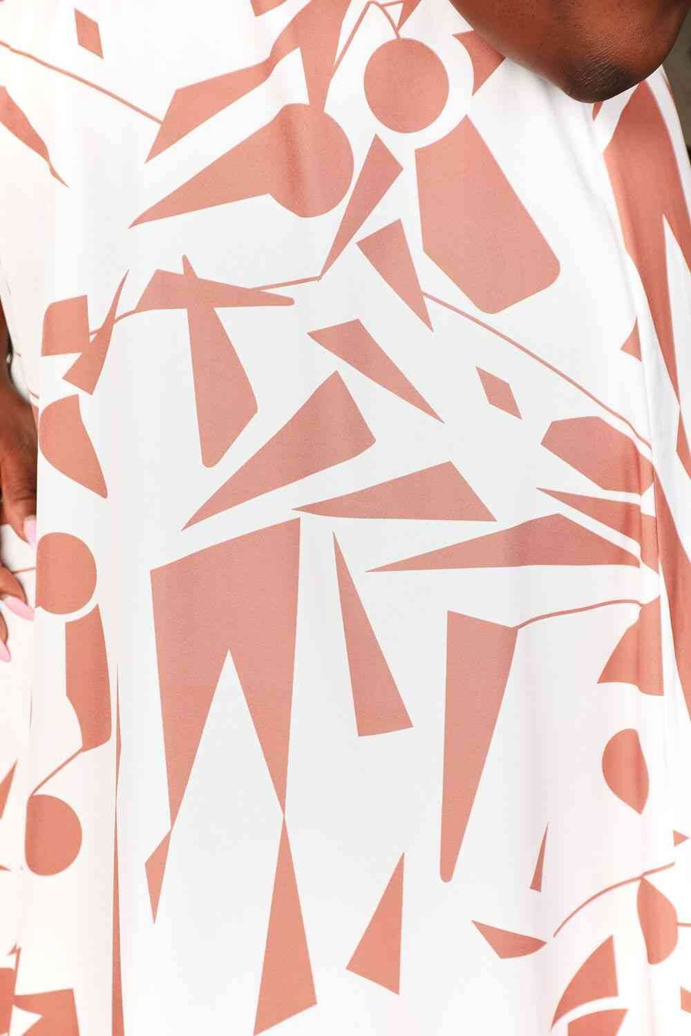 Printed Surplice Balloon Sleeve Dress - spring dresses - In Style Chics Boutique Online Clothing