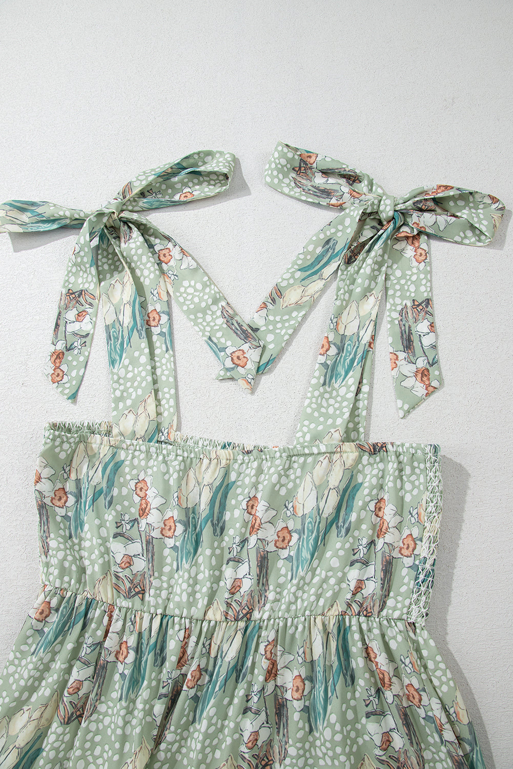 Floral Knotted Strap Smocked Tiered Mini Dress - Cute Clothes Online - In Style Chics Boutique Women's Juniors Apparel