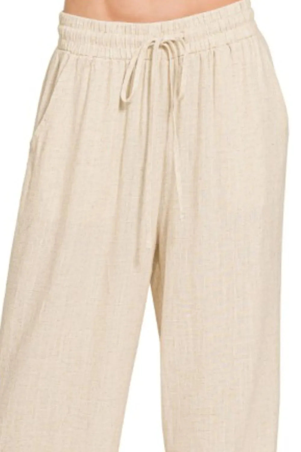 Linen Drawstring Wide Leg Pants - In Style Chics Boutique