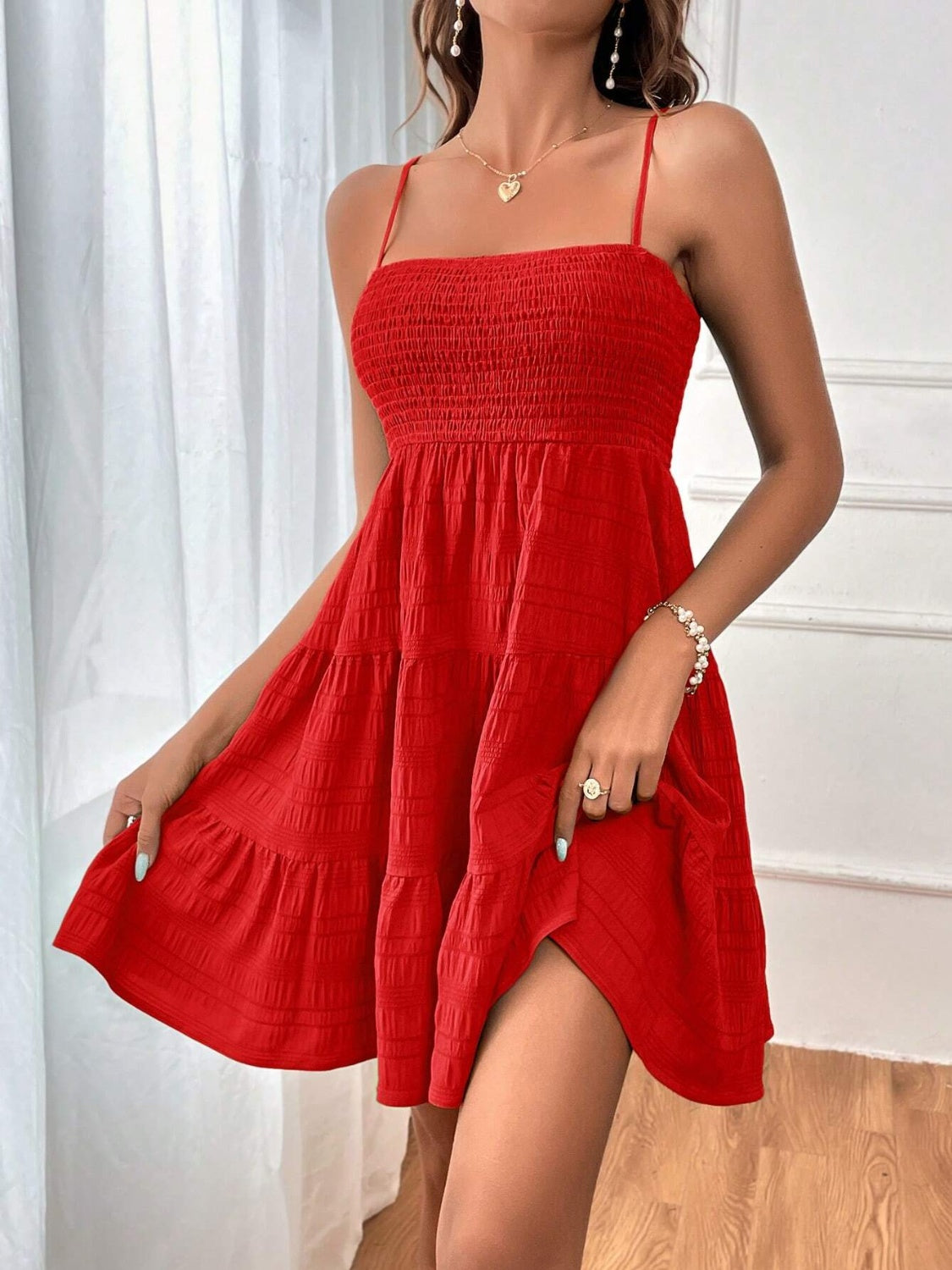 Smocked Tiered Sleeveless Mini Dress - More Colors! - In Style Chics Boutique LLC
