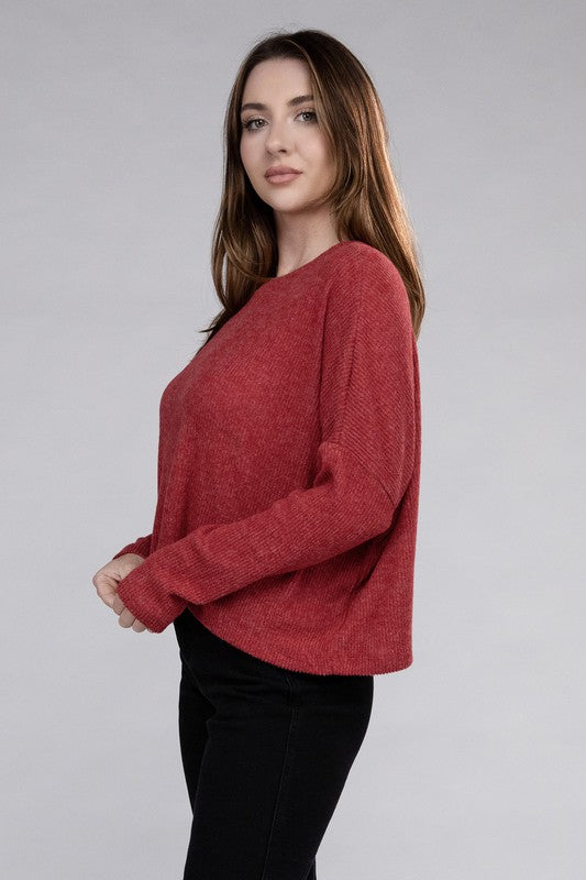 Ribbed Dolman Long Sleeve Sweater - In Style Chics Boutique LLC