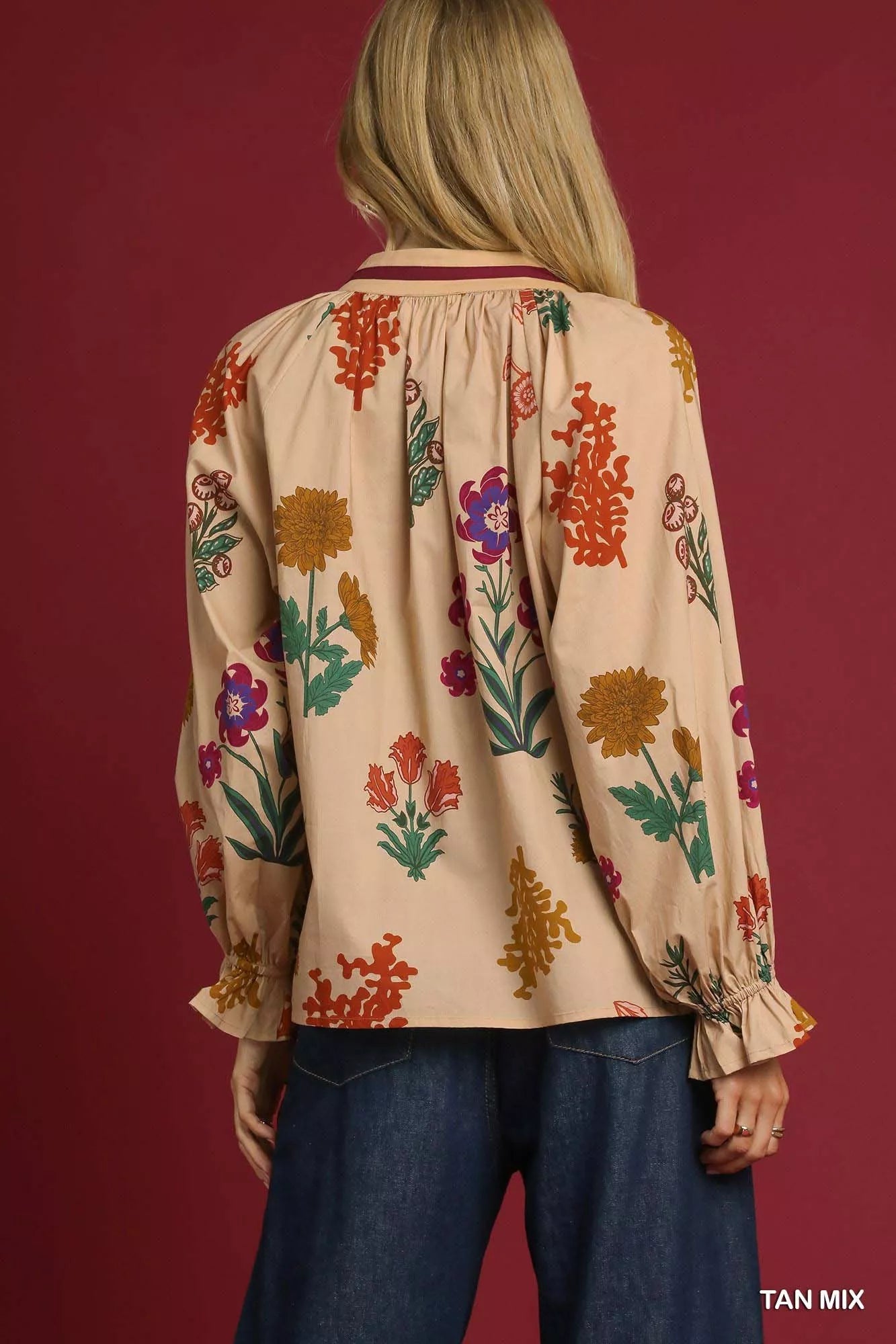 Shop Floral Print Flounce Sleeve Blouse at In Style Chics Boutique