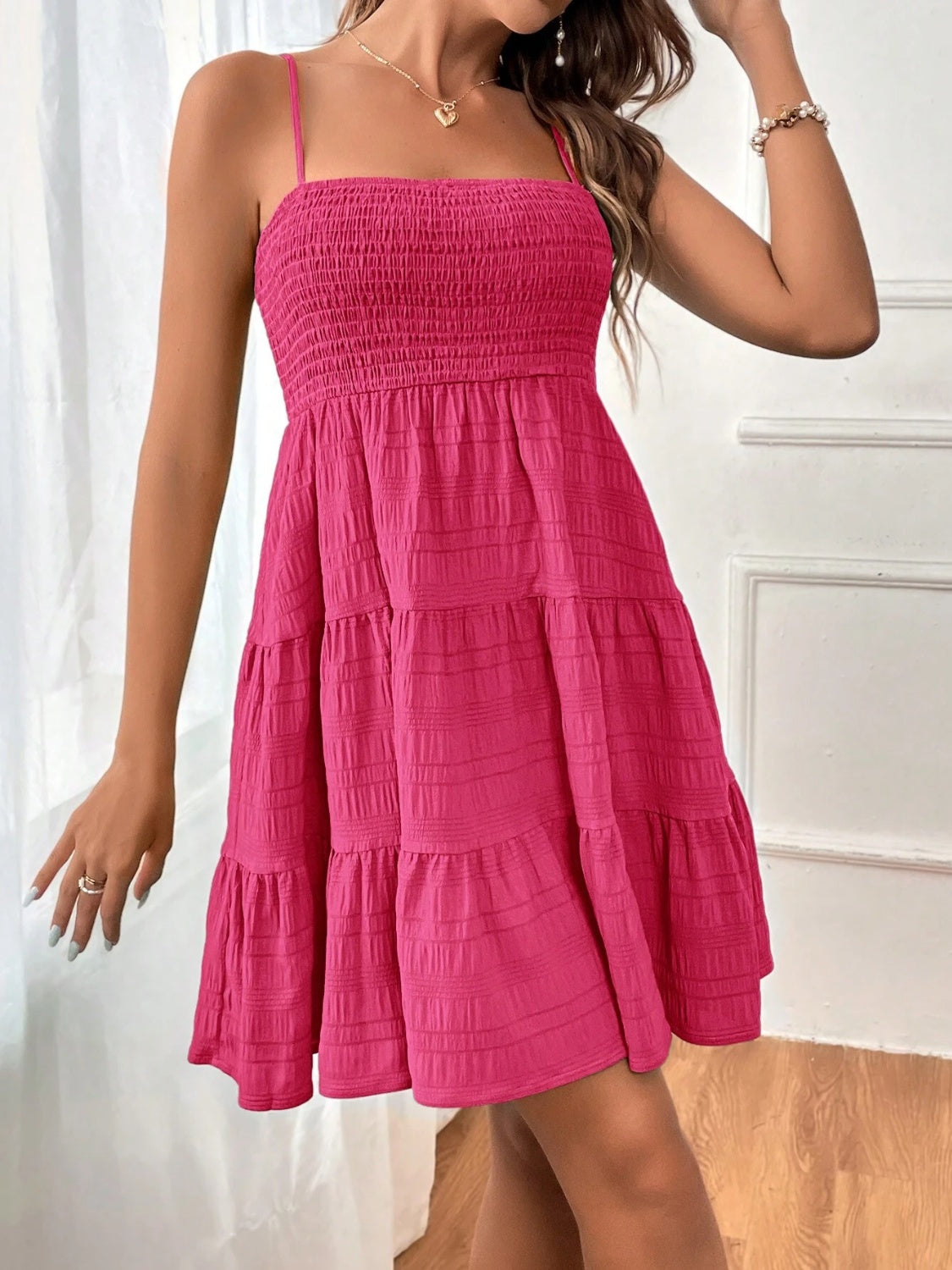 Smocked Tiered Sleeveless Mini Dress - More Colors! - In Style Chics Boutique LLC