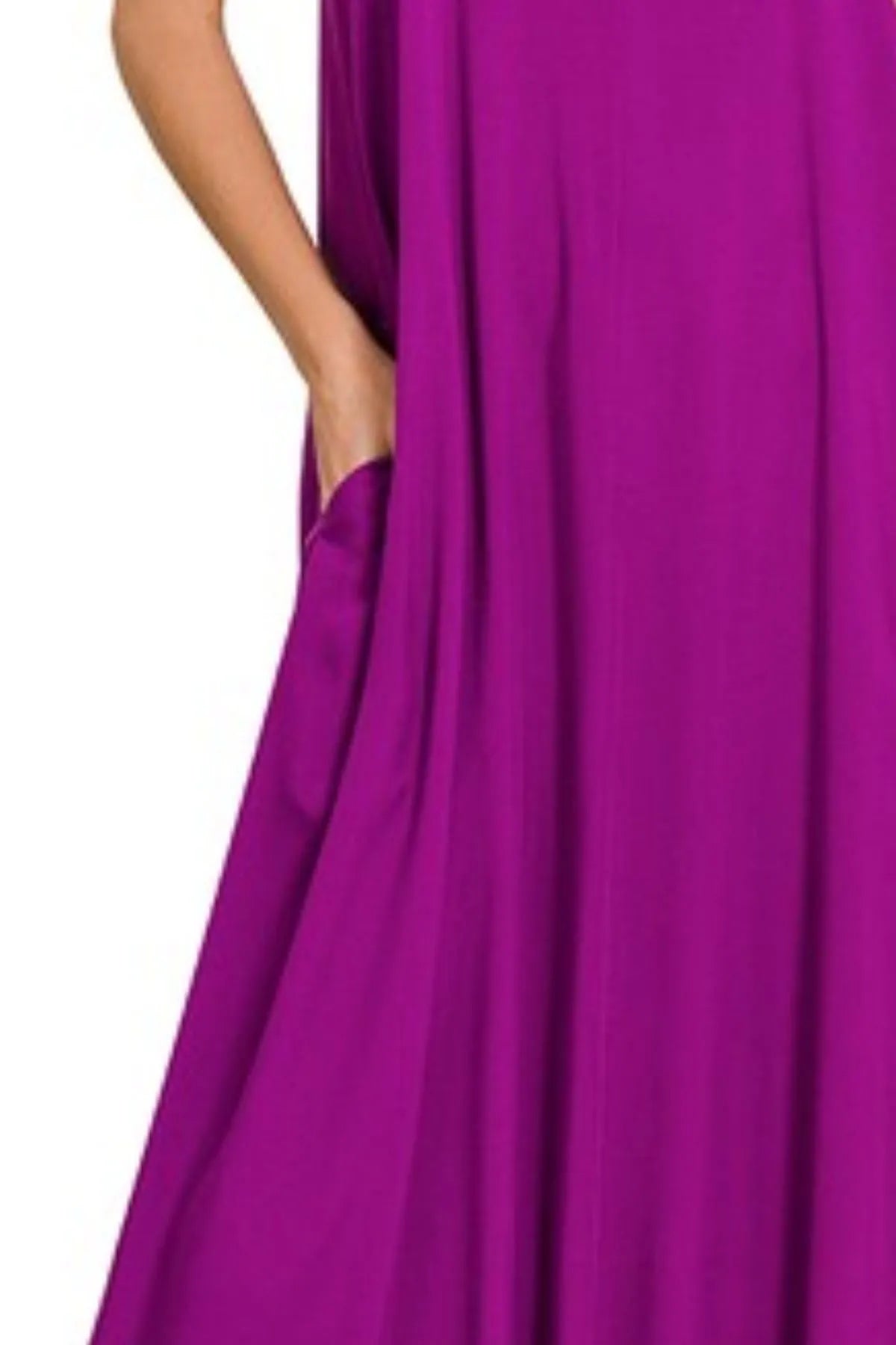 Cami Dress With Flowy Pockets, Woven Arc Hem - In Style Chics Boutique Women's Juniors Clothes Online