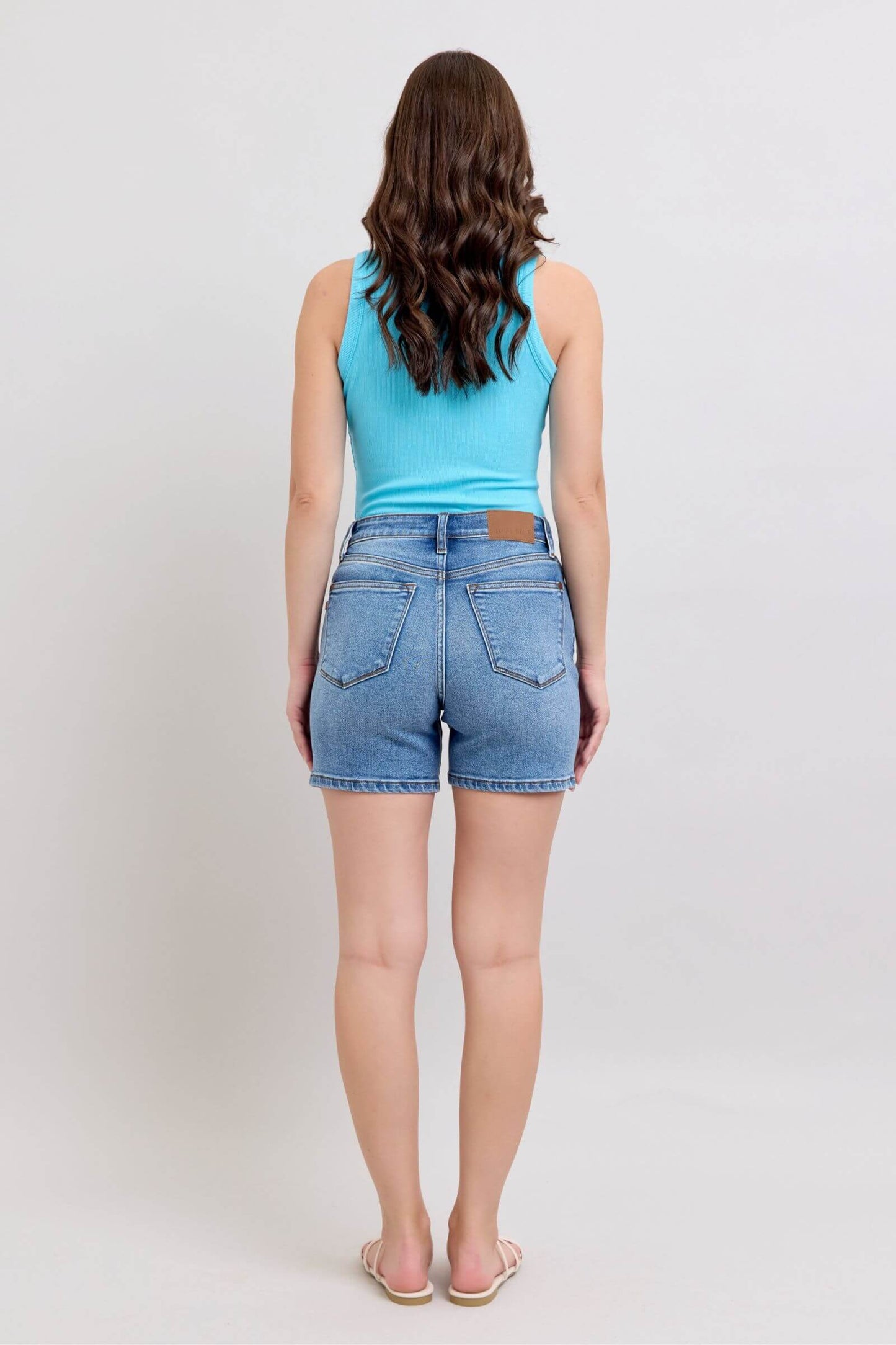 Judy Blue 2 Button Denim Shorts with Pockets - In Style Chics Boutique Women's Juniors Plus Size Apparel Online