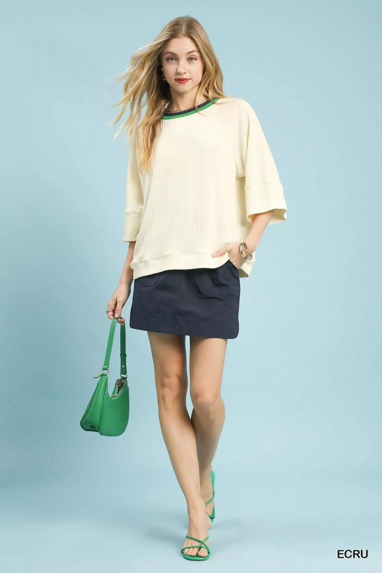 Shop Ribbed Knit Top with Contrast Trim at In Style Chics Boutique