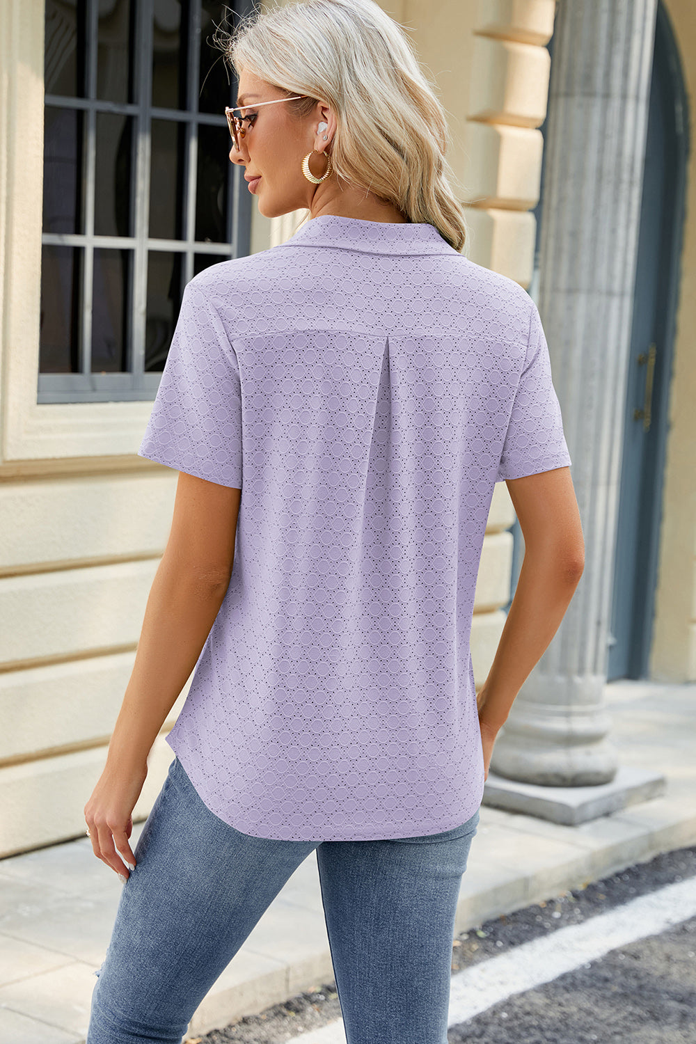 Pocketed Johnny Collar Short Sleeve Blouse - More Colors! - In Style Chics Boutique LLC