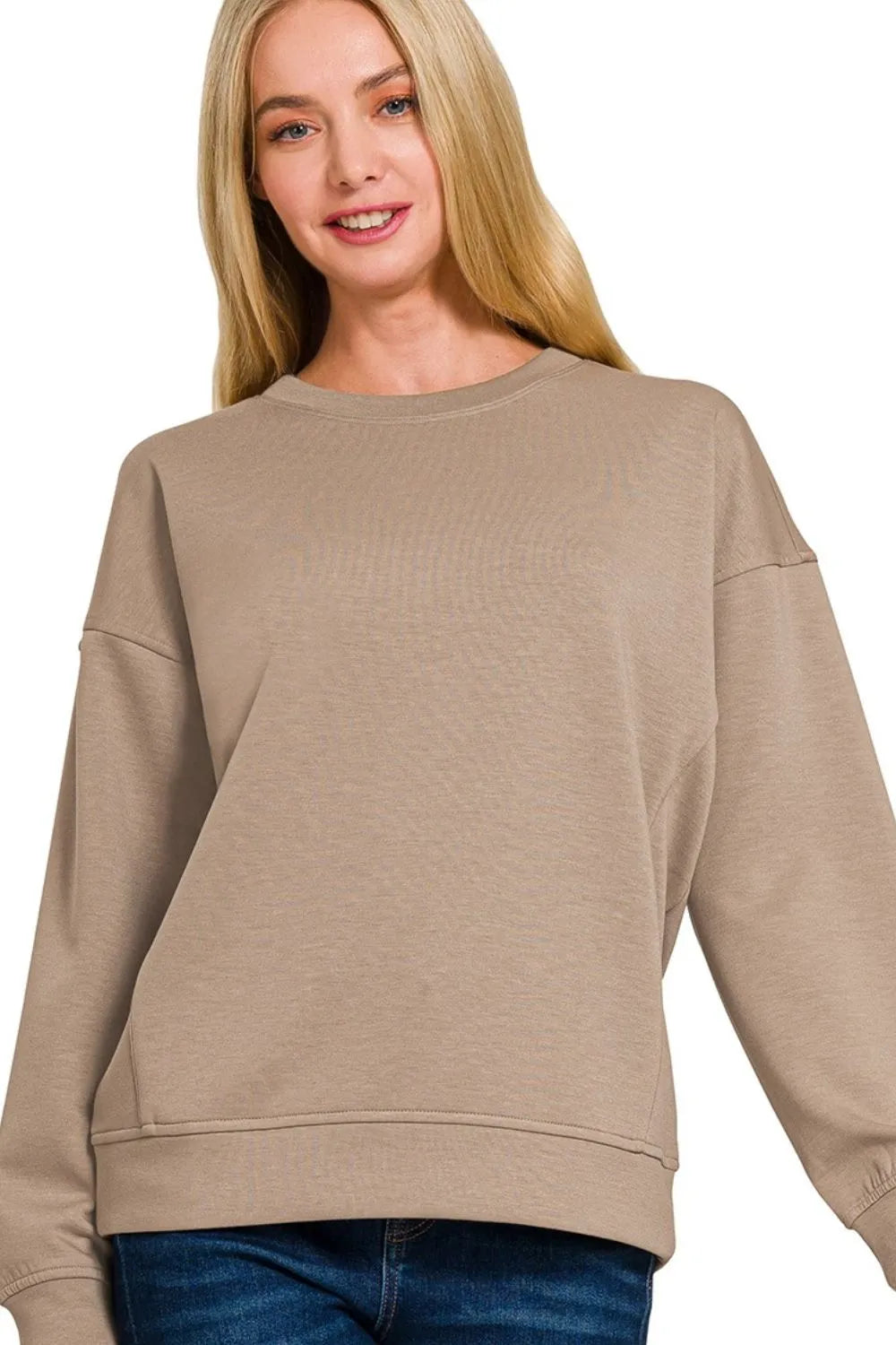 Scuba Round-neck Sweatshirt at In Style Chics Boutique Fall 2025 Women's Fashion