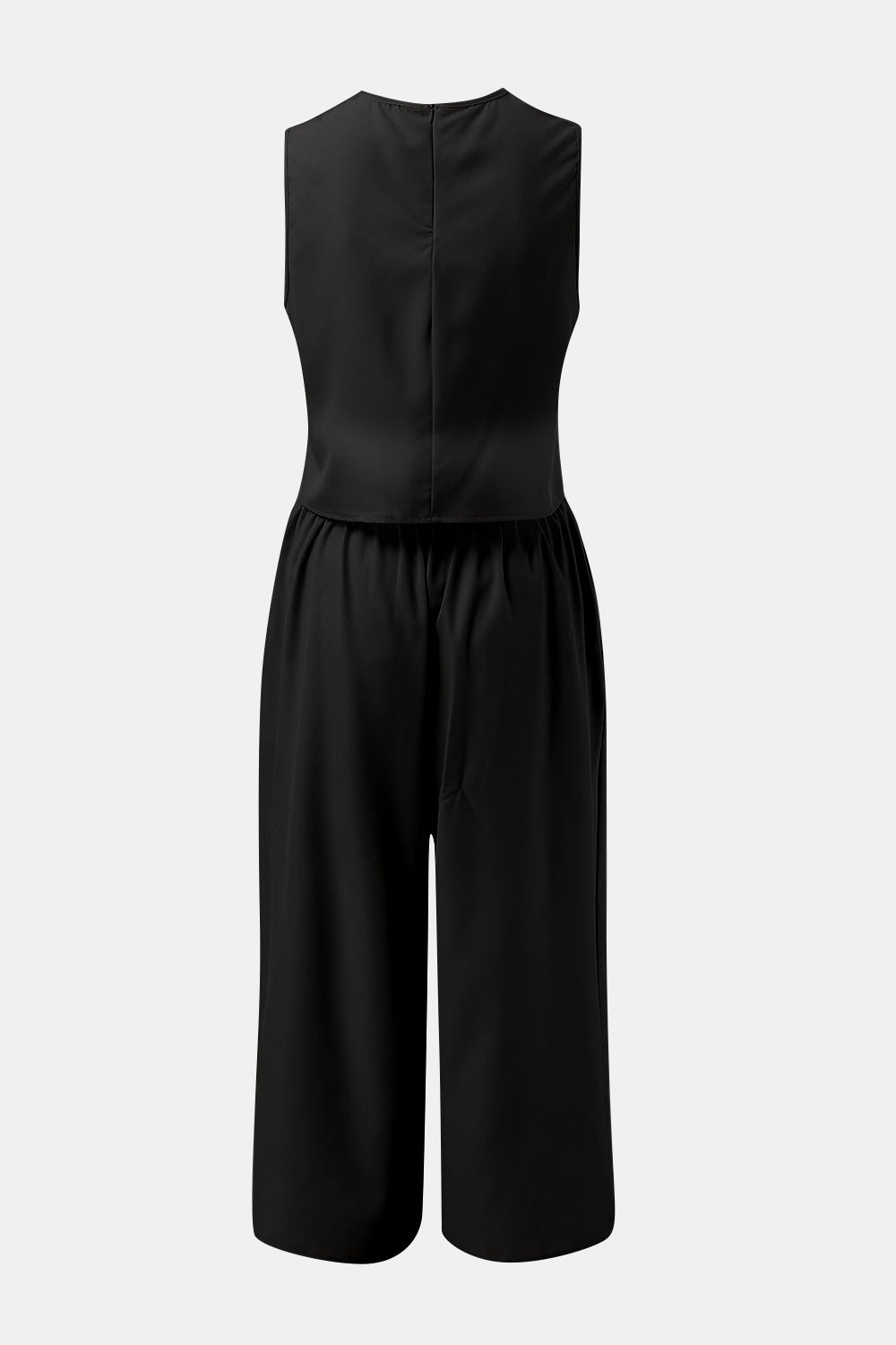 Round Neck Top and Wide Leg Pants Set - In Style Chics Boutique LLC