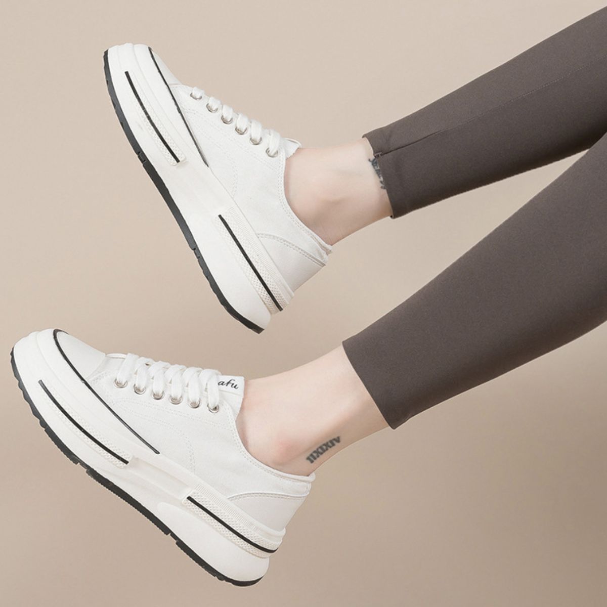 Tied Round Toe Platform Sneakers - In Style Chics Boutique LLC