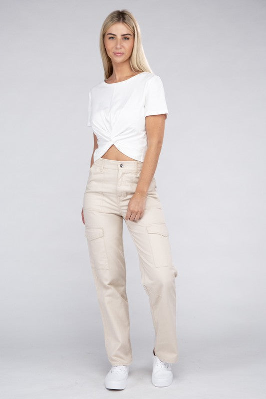 Everyday Wear Elastic-Waist Cargo Pants for Women - In Style Chics Boutique LLC