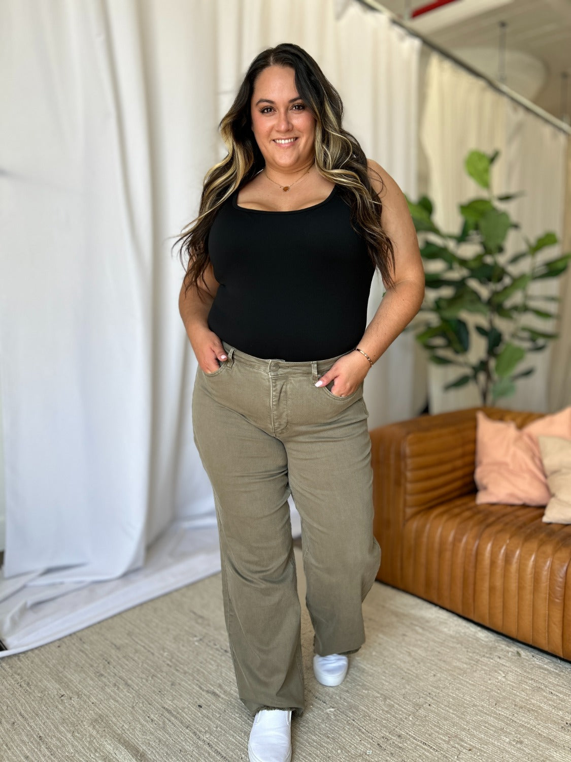 RFM Full Size High Rise Garment Dye Wide Leg Jeans - In Style Chics Boutique LLC