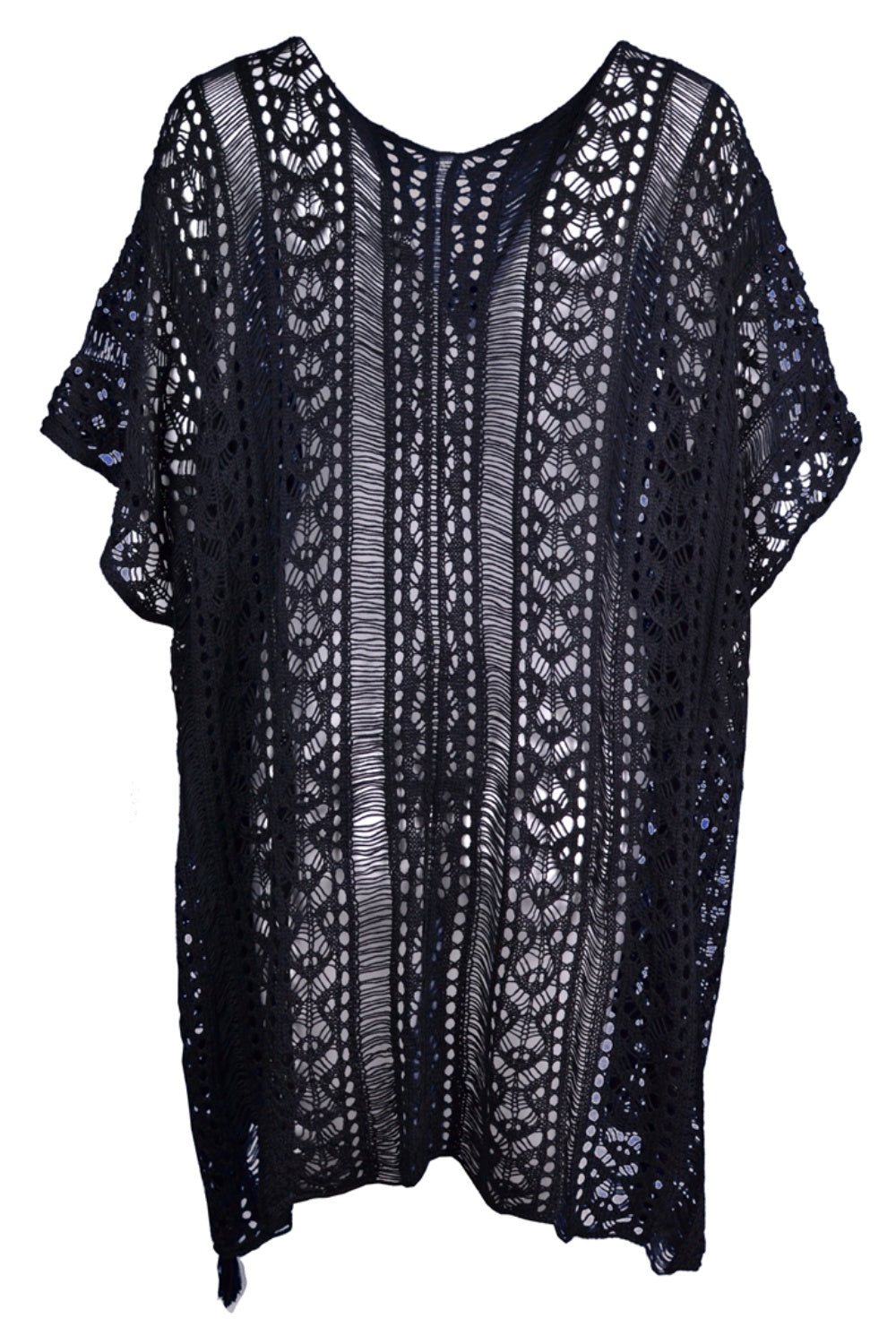 Cutout V-Neck Cover-Up with Tassel - More Colors! - In Style Chics Boutique LLC
