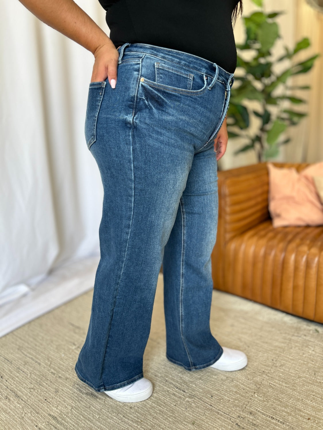 RFM Full Size High Rise Tummy Control Wide Leg Jeans - In Style Chics Boutique LLC