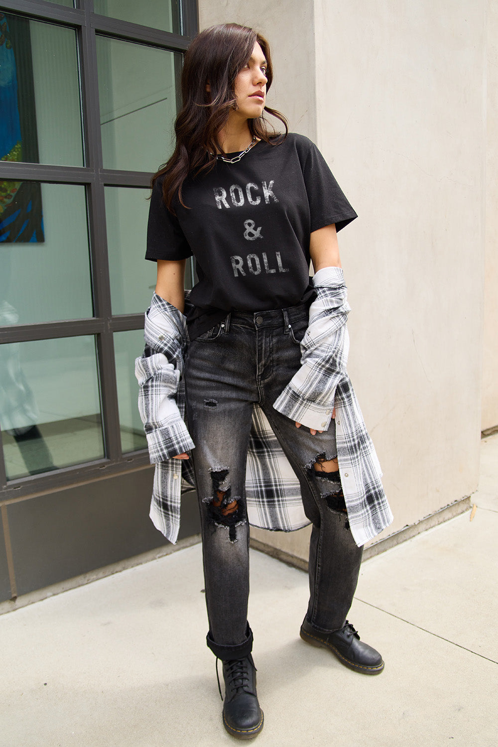 Simply Love Full Size ROCK & ROLL Short Sleeve T-Shirt - In Style Chics Boutique LLC