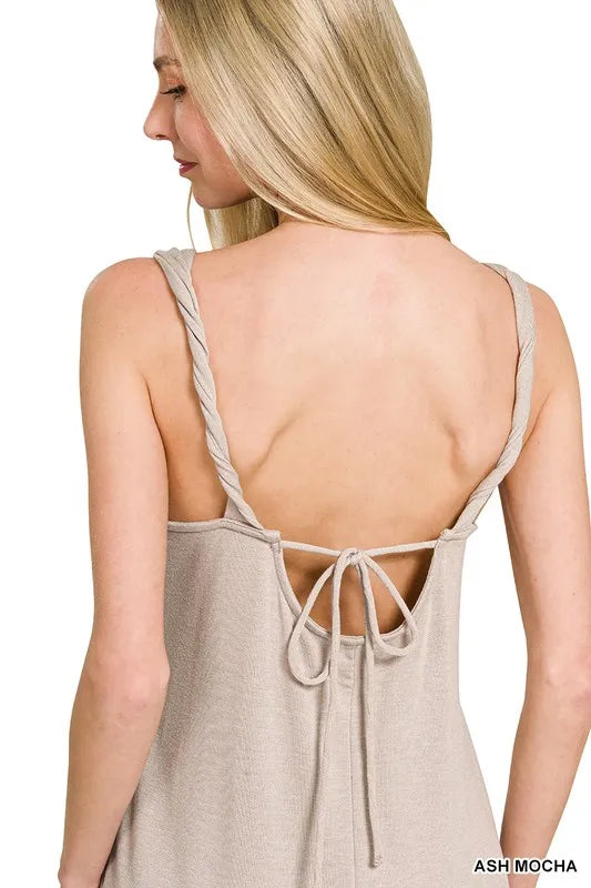 French Terry Twisted Strap Midi Dress - Summer Clothes for Women - In Style Chics Boutique Women's Juniors Apparel Online