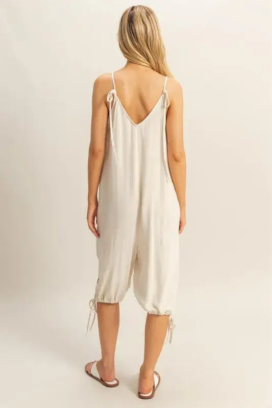 V-Neck Pocket Detail Side Tie Hem Romper - In Style Chics Boutique Women's Juniors Apparel Online Cute Clothes for Summer