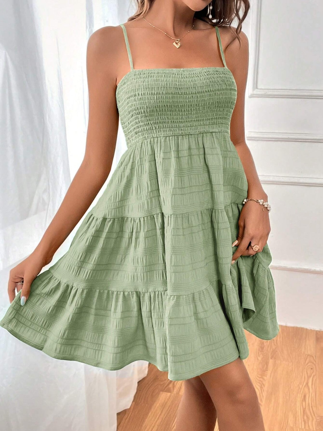 Smocked Tiered Sleeveless Mini Dress - More Colors! - In Style Chics Boutique LLC