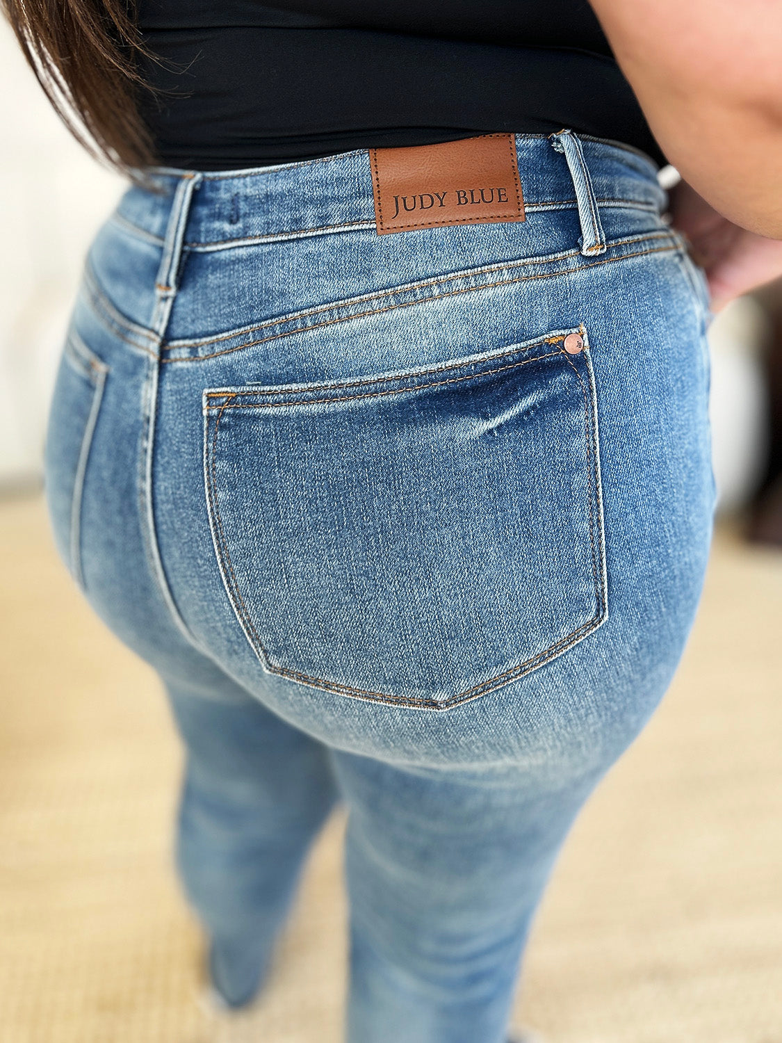 Judy Blue Full Size Mid Rise Rigid Magic Release Hem Jeans - In Style Chics Boutique LLC