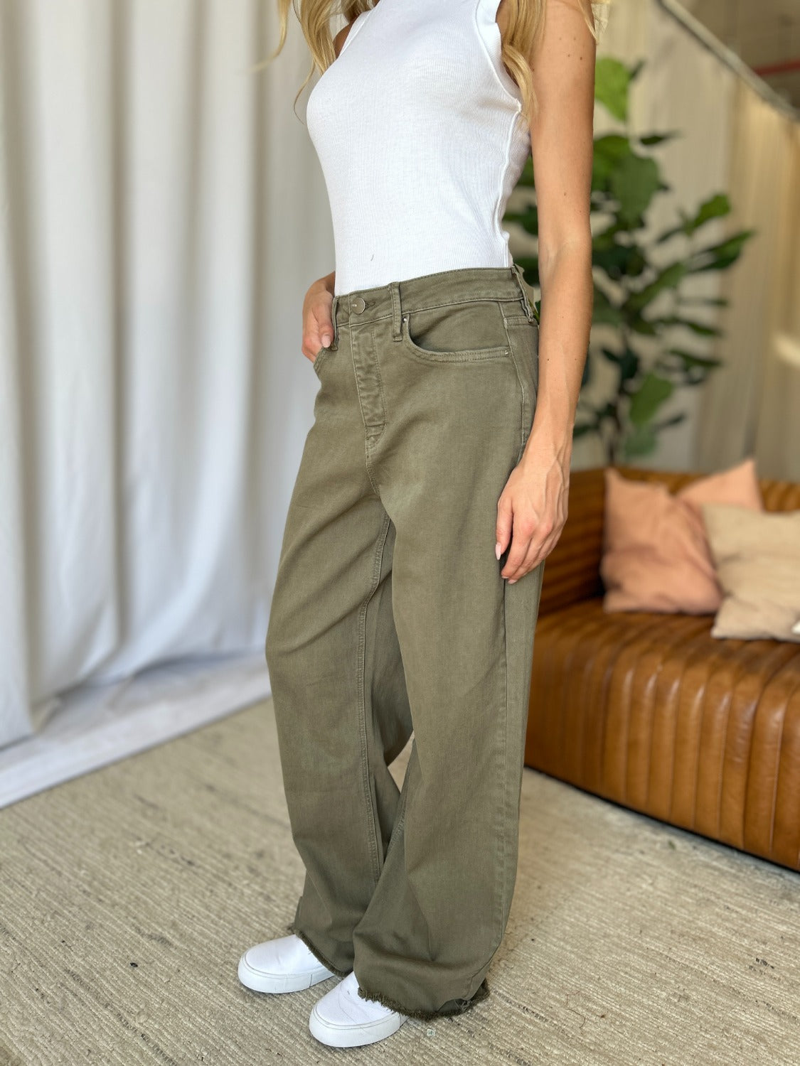 RFM Full Size High Rise Garment Dye Wide Leg Jeans - In Style Chics Boutique LLC