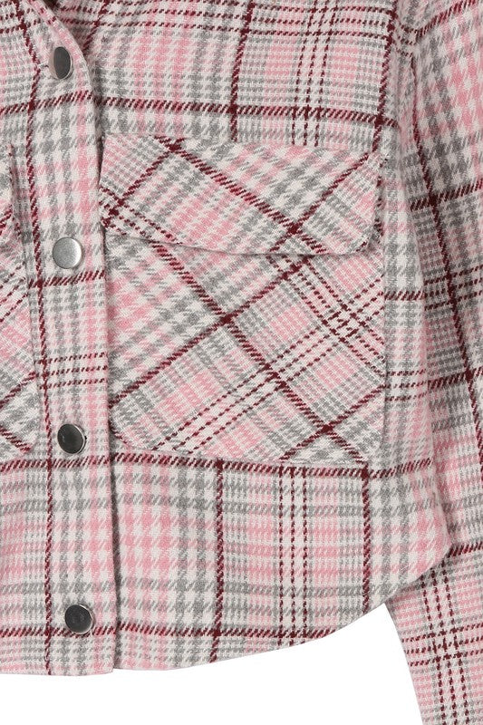Plaid crop jacket for women - In Style Chics Boutique LLC