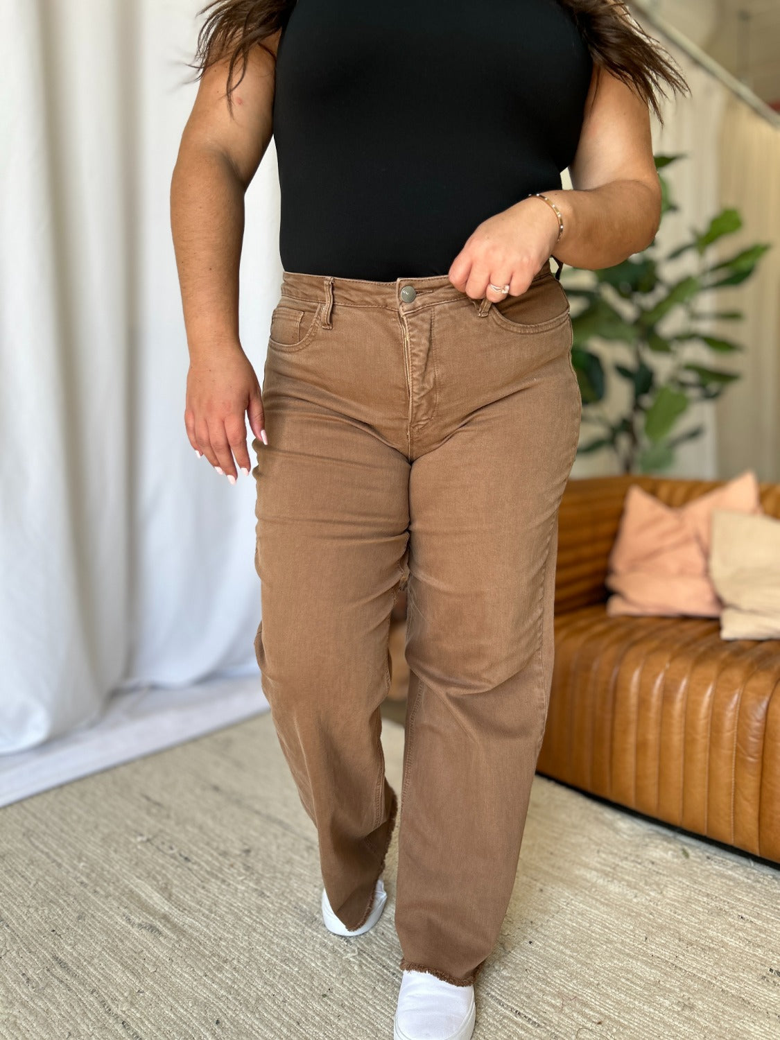 RFM Full Size High Rise Garment Dye Wide Leg Jeans - In Style Chics Boutique LLC