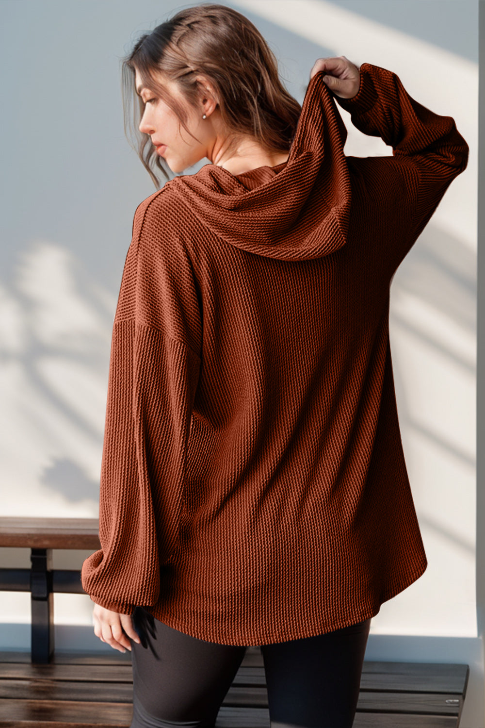 Half Button Long Sleeve Hoodie - In Style Chics Boutique Women's Juniors Plus Size Clothes Online