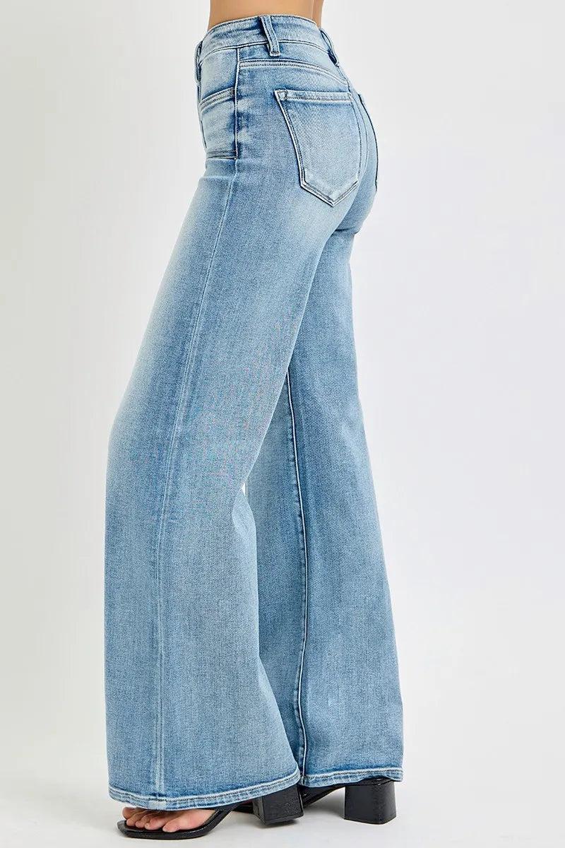 RISEN Mid Rise Wide Jeans with Front Patch Pocket - Plus Size Jeans, In Style Chics Boutique Women's Juniors Clothes Online