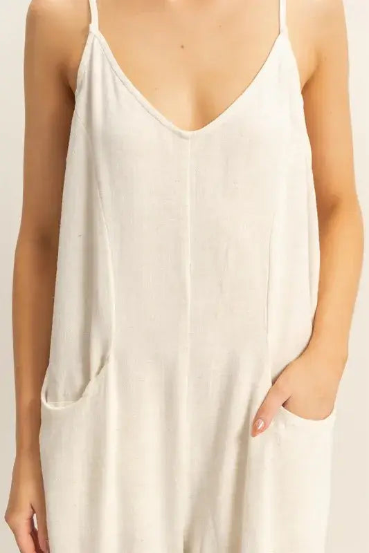 V-Neck Pocket Detail Side Tie Hem Romper - In Style Chics Boutique Women's Juniors Apparel Online Cute Clothes for Summer