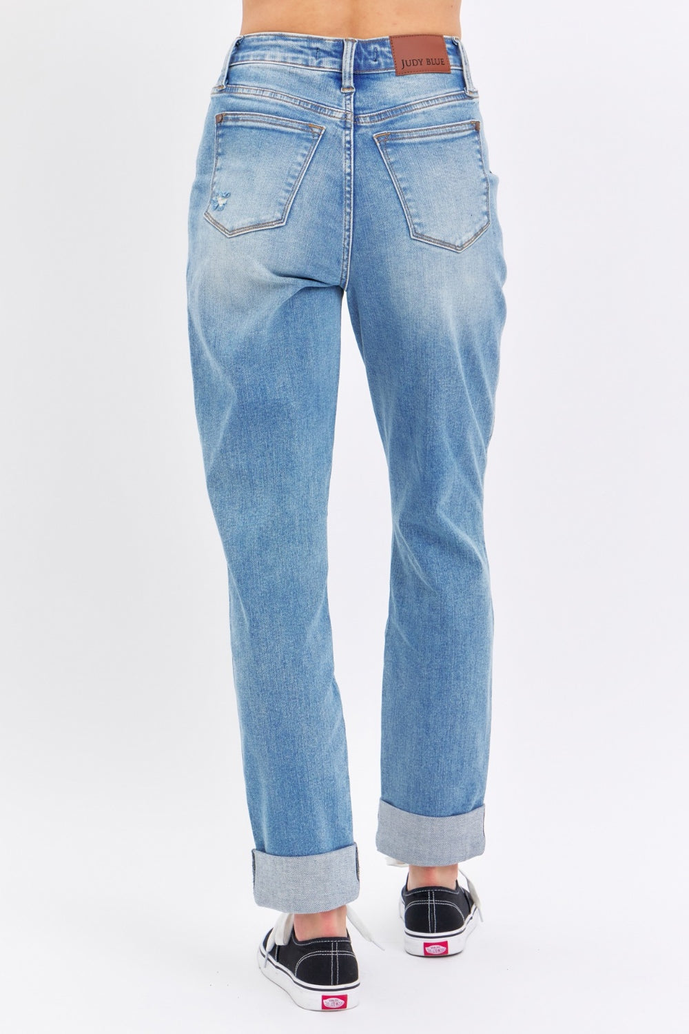 Judy Blue Full Size Distressed Straight Jeans with Patch Pockets - In Style Chics Boutique LLC