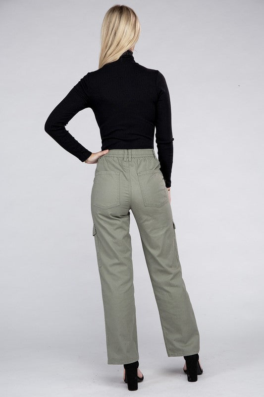 Everyday Wear Elastic-Waist Cargo Pants for Women - In Style Chics Boutique LLC