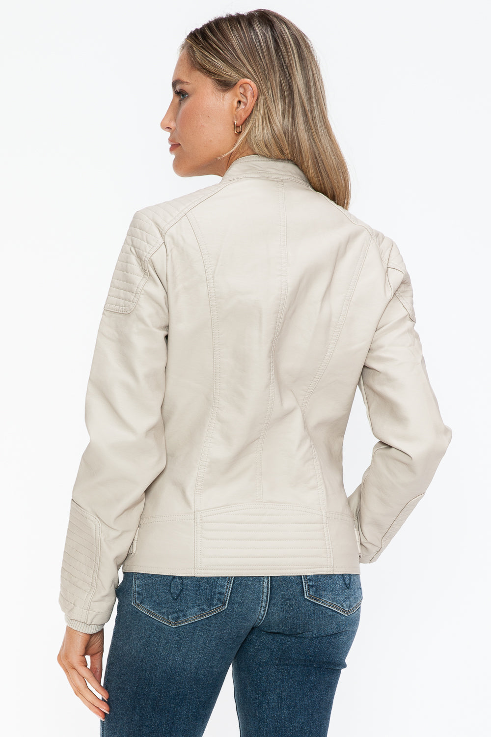 Snobbish Faux Leather Biker Jacket with Side Zip Pockets - In Style Chics Boutique LLC