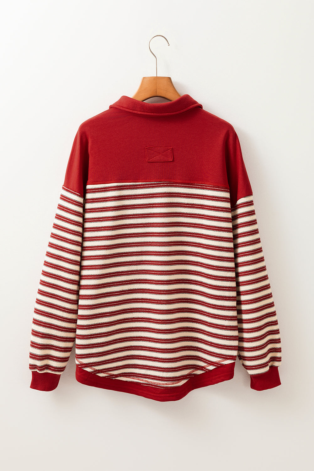 Stripe Collared V Neck Drop Shoulder Top - In Style Chics Boutique LLC
