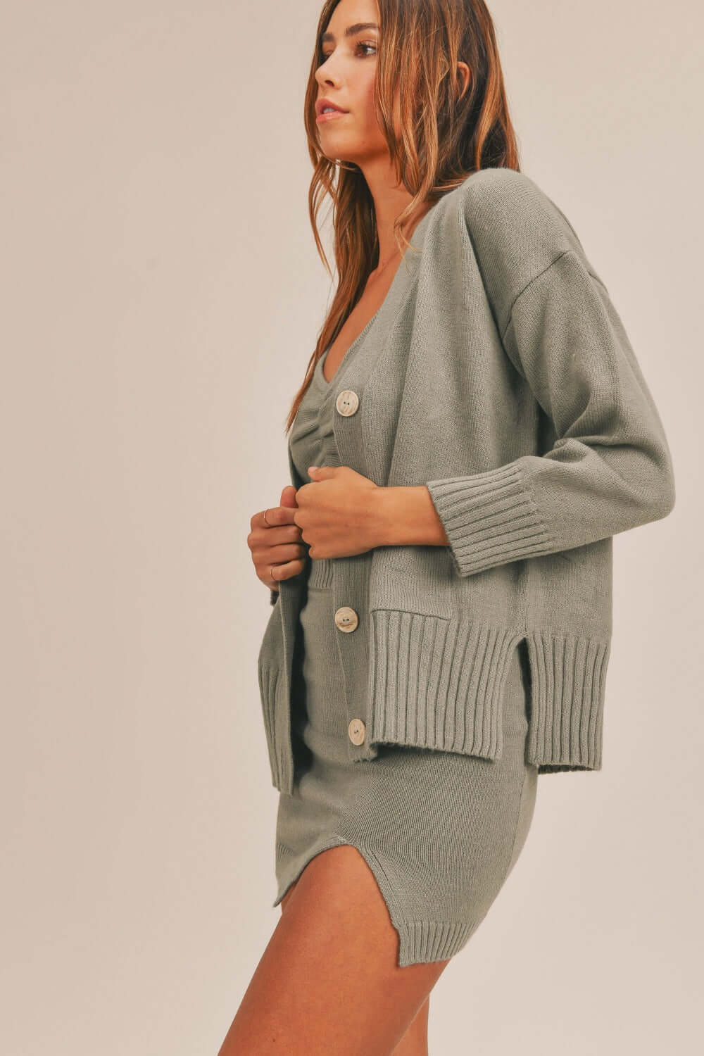 3 Piece Sweater Set with Crop Cami, Mini Skirt, Cardigan - In Style Chics Boutique Online Clothing Women's Juniors Apparel
