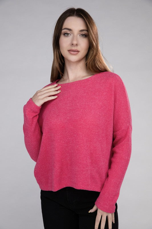 Ribbed Dolman Long Sleeve Sweater - In Style Chics Boutique LLC