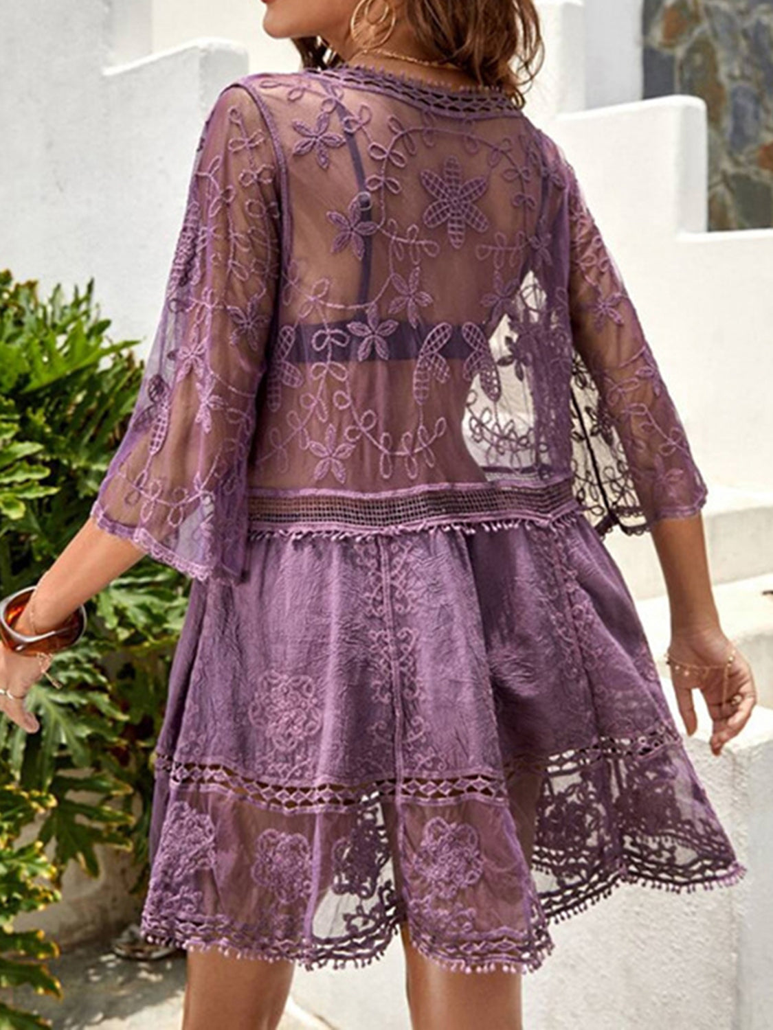Lace Detail Plunge Cover-Up Dress More Colors! - In Style Chics Boutique LLC