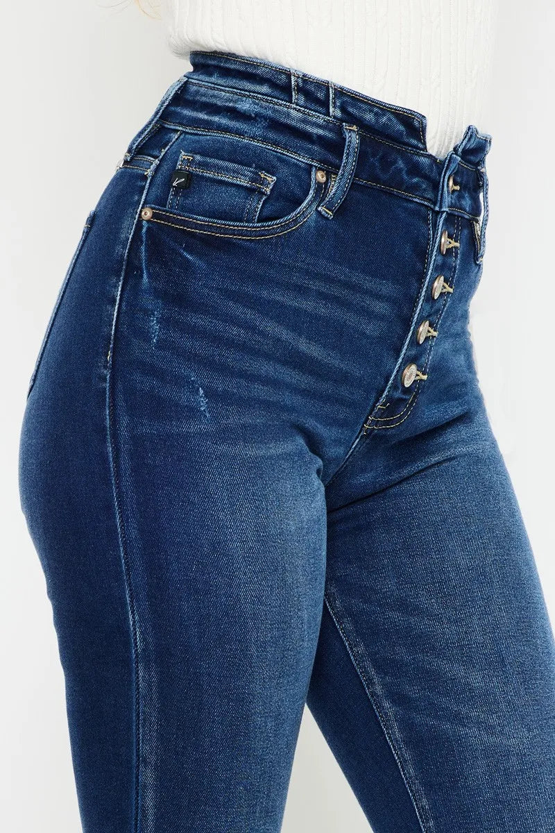Kancan Button Fly High Rise Flare Jeans - In Style Chics Boutique