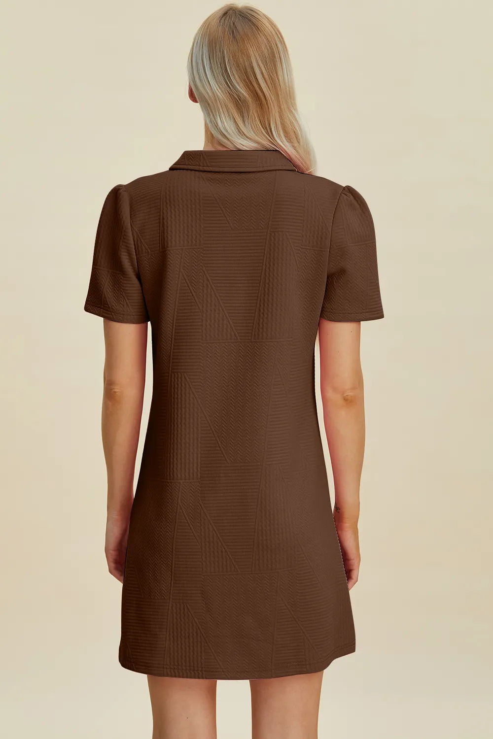 Textured Short Sleeve Dress - In Style Chics Boutique Women's Juniors Plus Size Clothes